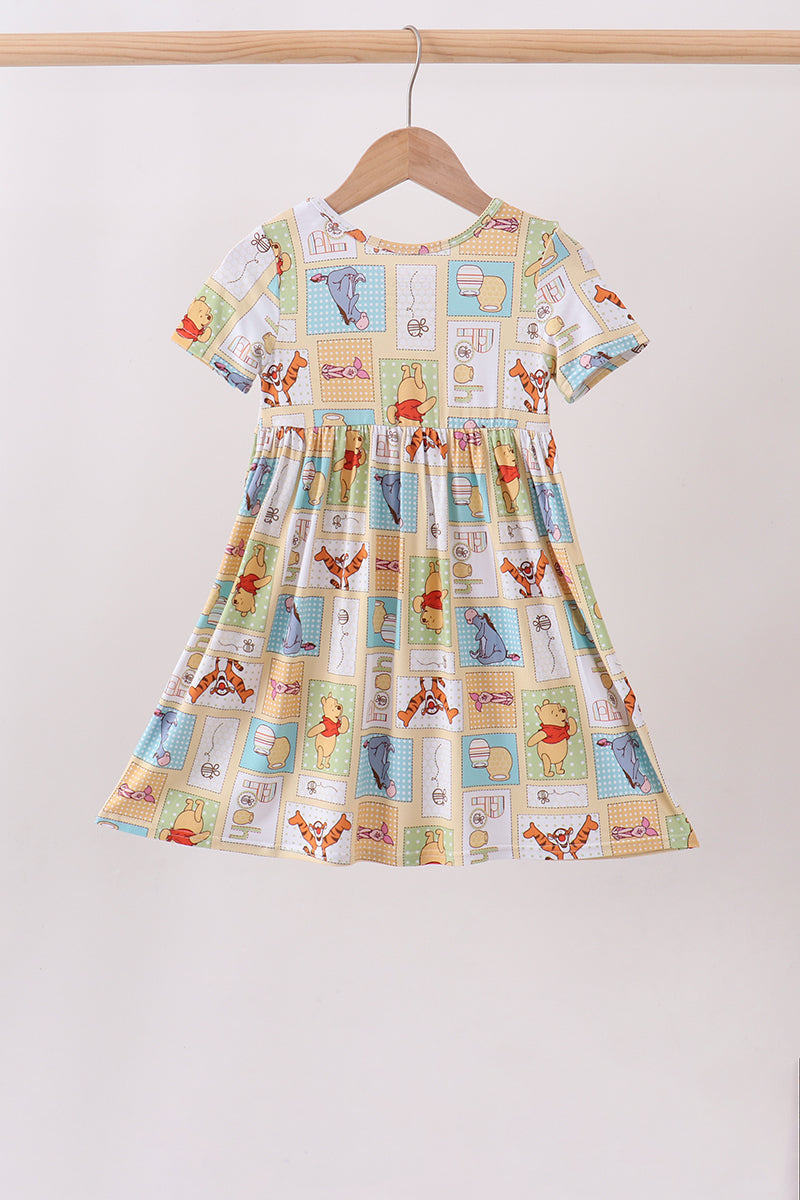 Yellow Winnie the Pooh Bamboo Dress – Girls Soft Bamboo Character Dress