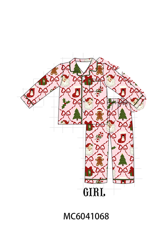 Pink Christmas Tree Bamboo Mom & Me Pajama Set - Cozy Holiday Memories Together