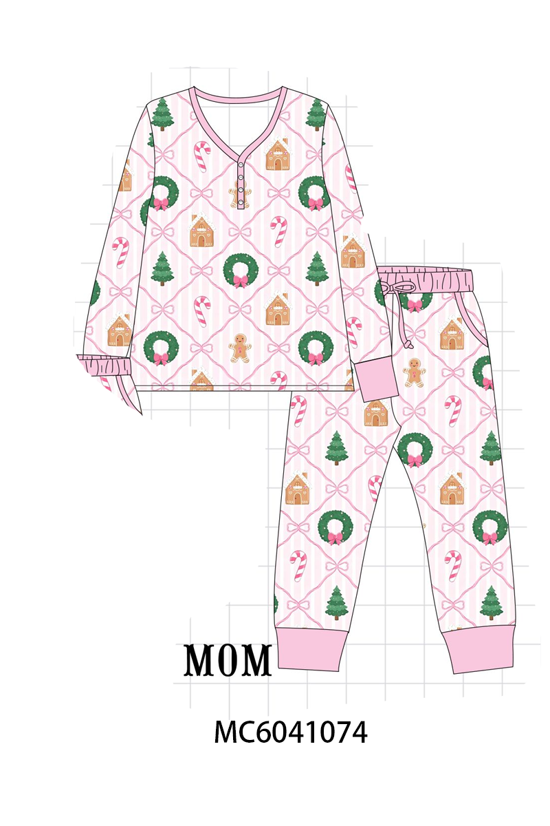 Pink Christmas Tree Bamboo Mom & Me Pajamas - Sweet Matching Holiday Nights