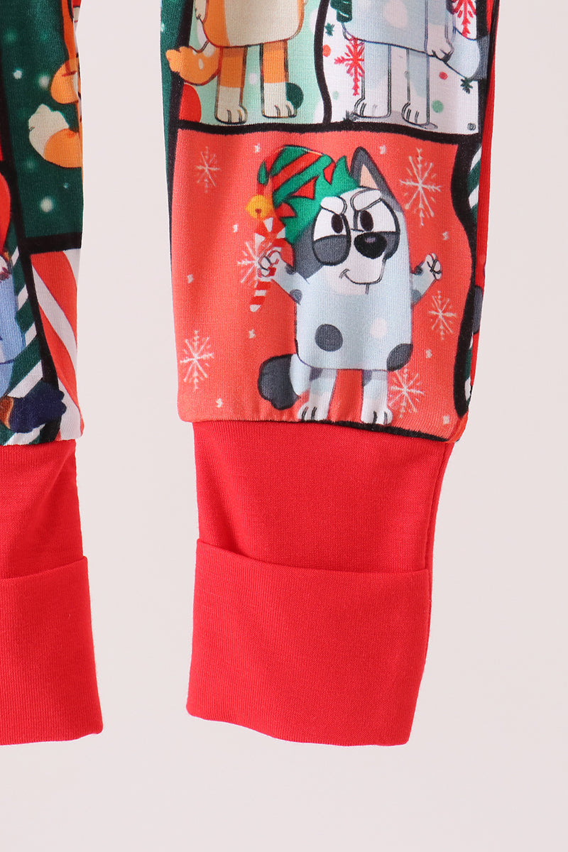 Red Christmas Bluey Bamboo Romper - Festive Holiday Style for Baby Girls