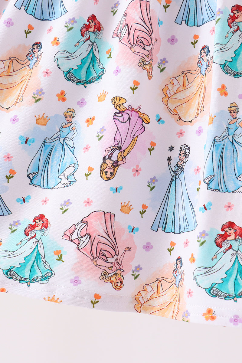 Blue Princess Ruffle Bamboo Dress - Dreamy Twirl Style for Little Girls