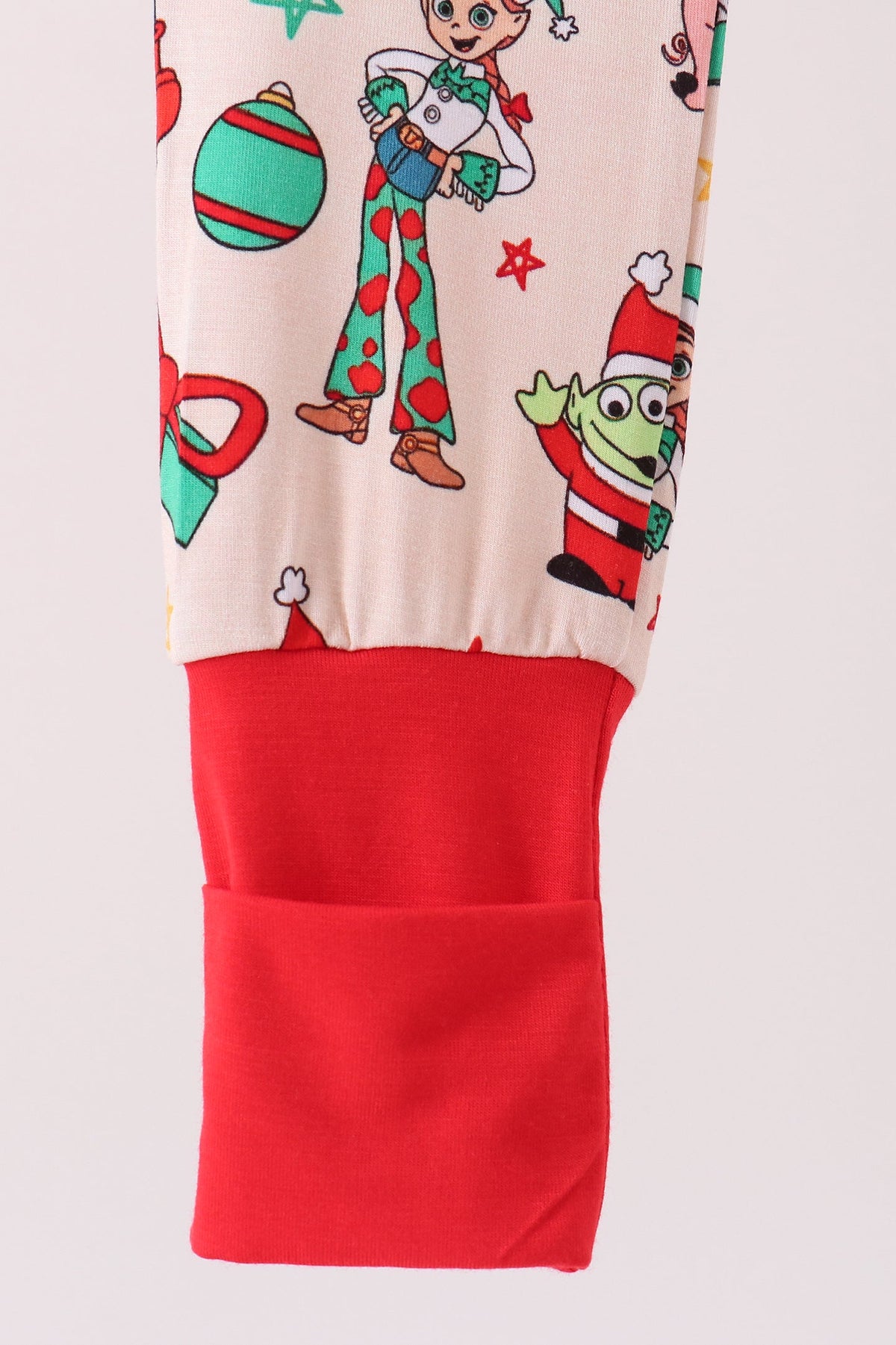 Red Christmas Toy Story Ruffle Bamboo Romper - Festive Holiday Style for Baby Girls