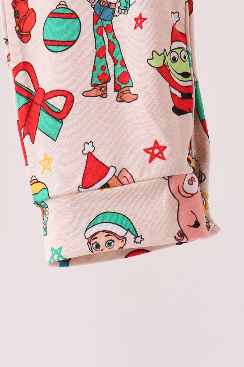 Red Christmas Toy Story Bamboo 2-Piece Set - Festive & Fun Holiday Style for Girls