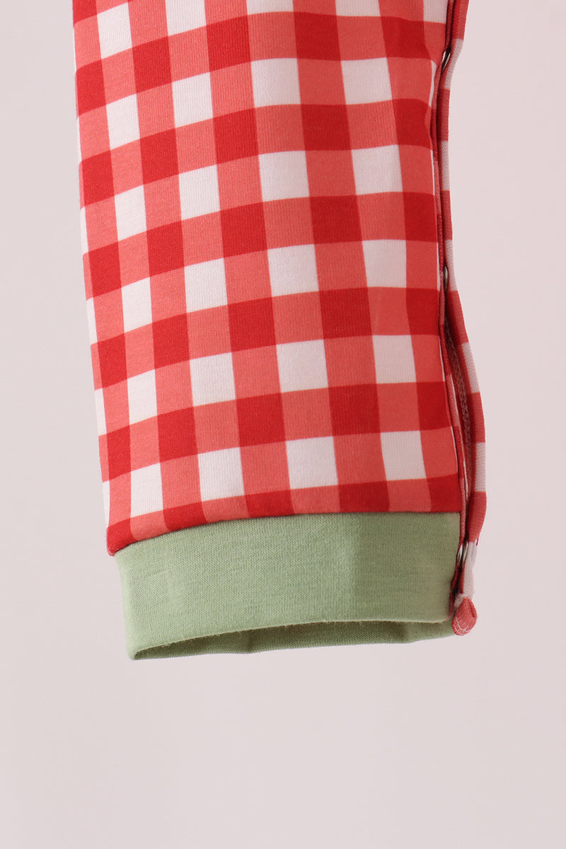 Red Gingham Goose Embroidered Romper - Sweet Everyday Style for Baby Boys