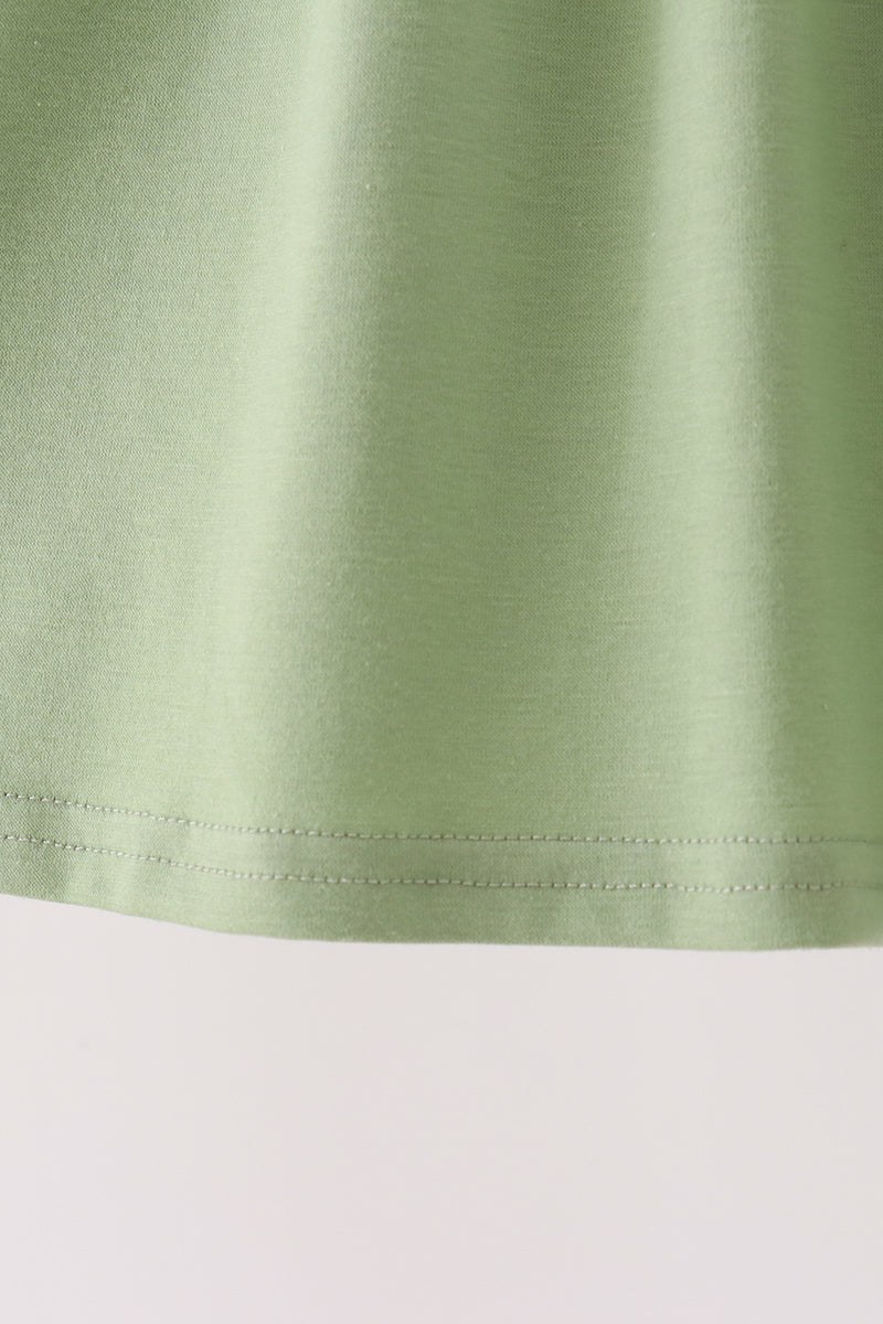 Sage Deer Embroidery Dress - Sweet Nature-Inspired Style for Girls