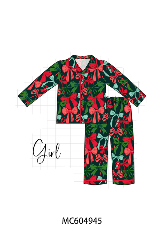 Forest Bow Zip Bamboo Mom & Me Pajamas - Cozy Matching Moments