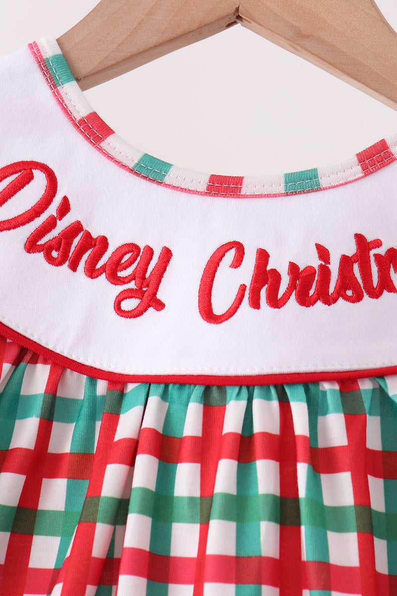 Red & Green Christmas Character Gingham Dress - Sweet Holiday Style for Little Girls