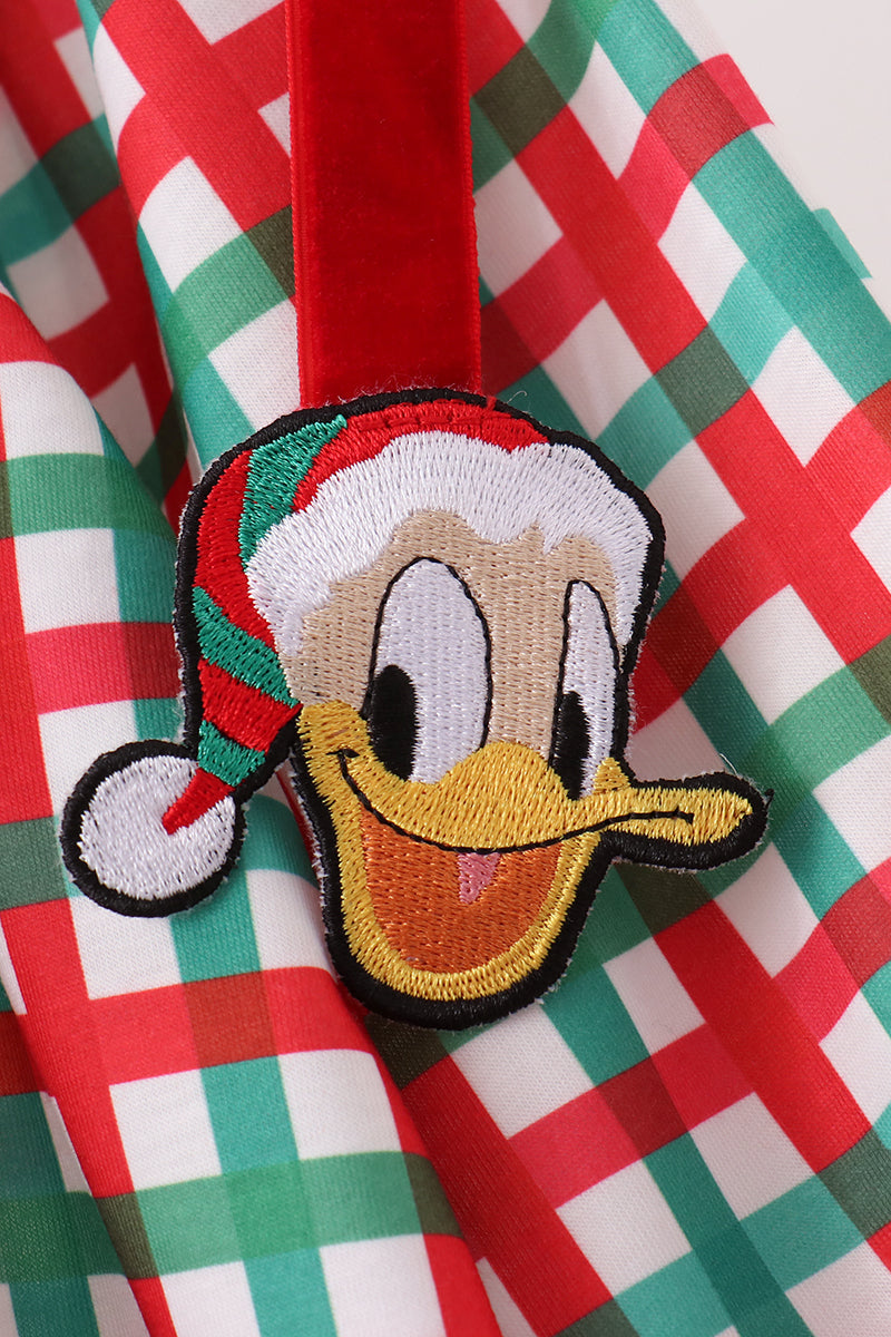 Red & Green Christmas Character Gingham Dress - Sweet Holiday Style for Little Girls