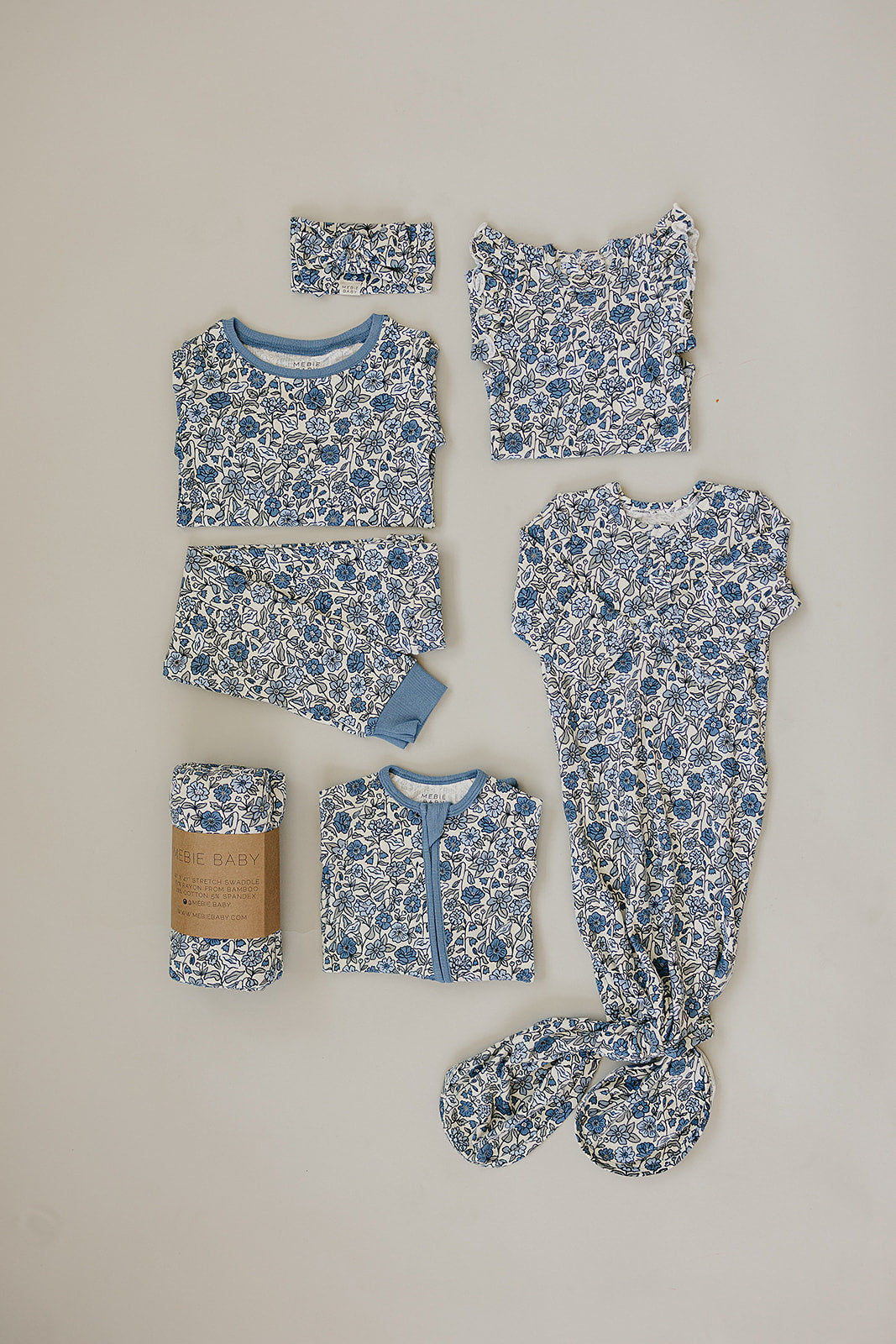 Bluebell Ruffle Sleeve Pointelle Bamboo Bodysuit by Mebie Baby