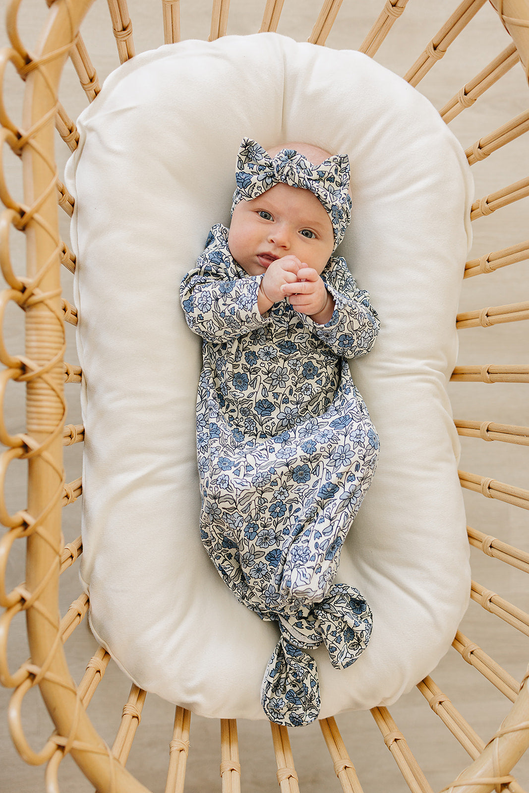 Bluebell Pointelle Bamboo Head Wrap by Mebie Baby