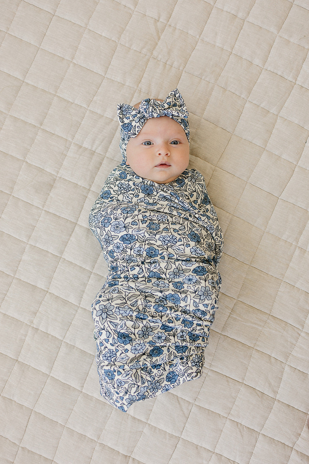 Bluebell Pointelle Bamboo Head Wrap by Mebie Baby