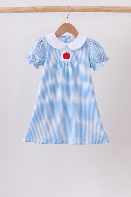 Blue Apple Smocked Dress – Sweet Back-to-School Style for Girls