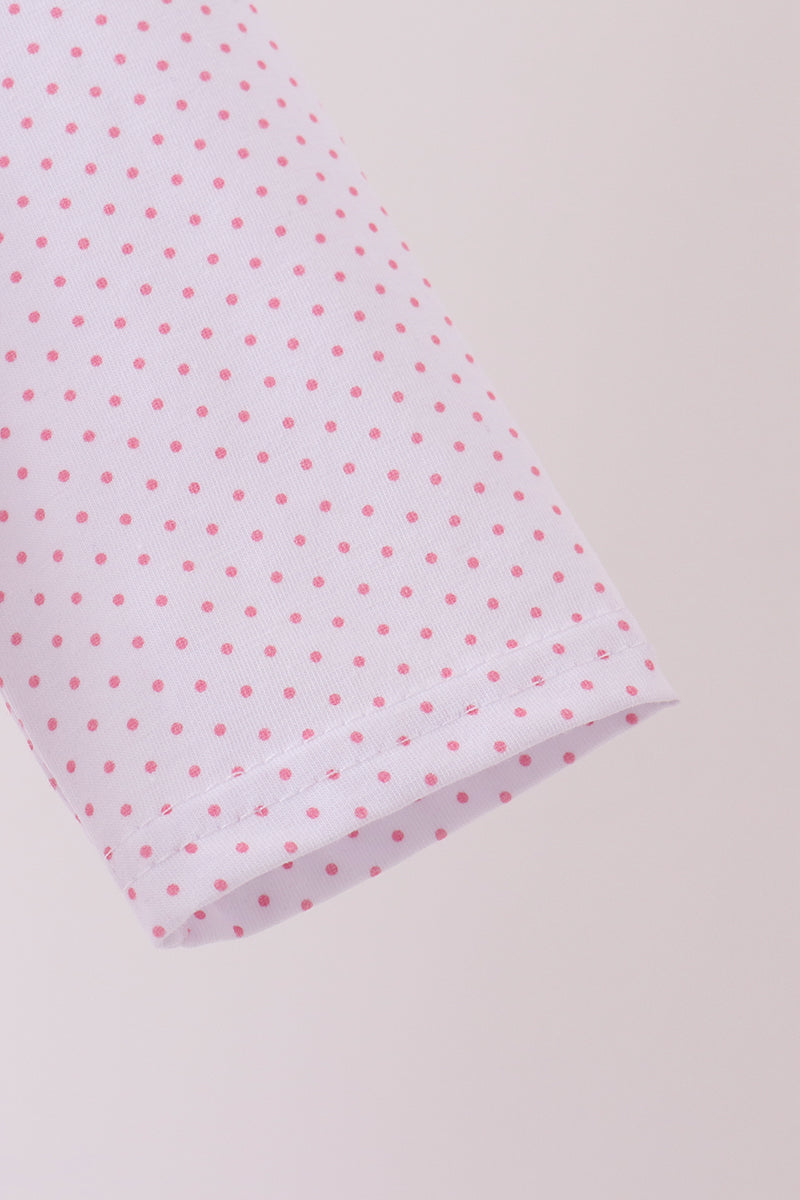 Pink Dot Turkey Embroidery Dress - Sweet Fall Style for Girls