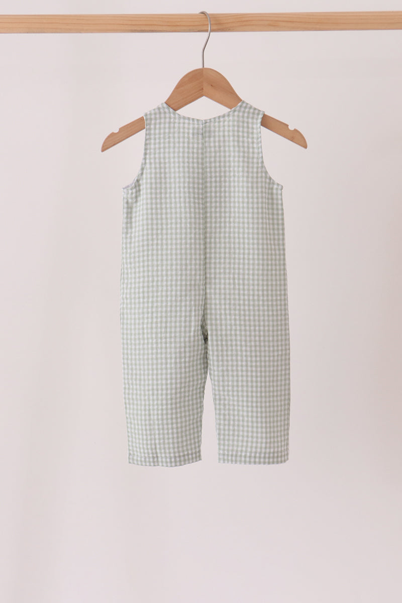 Beige Turkey Embroidery Gingham Jonjon - Sweet Baby Boy Fall Style