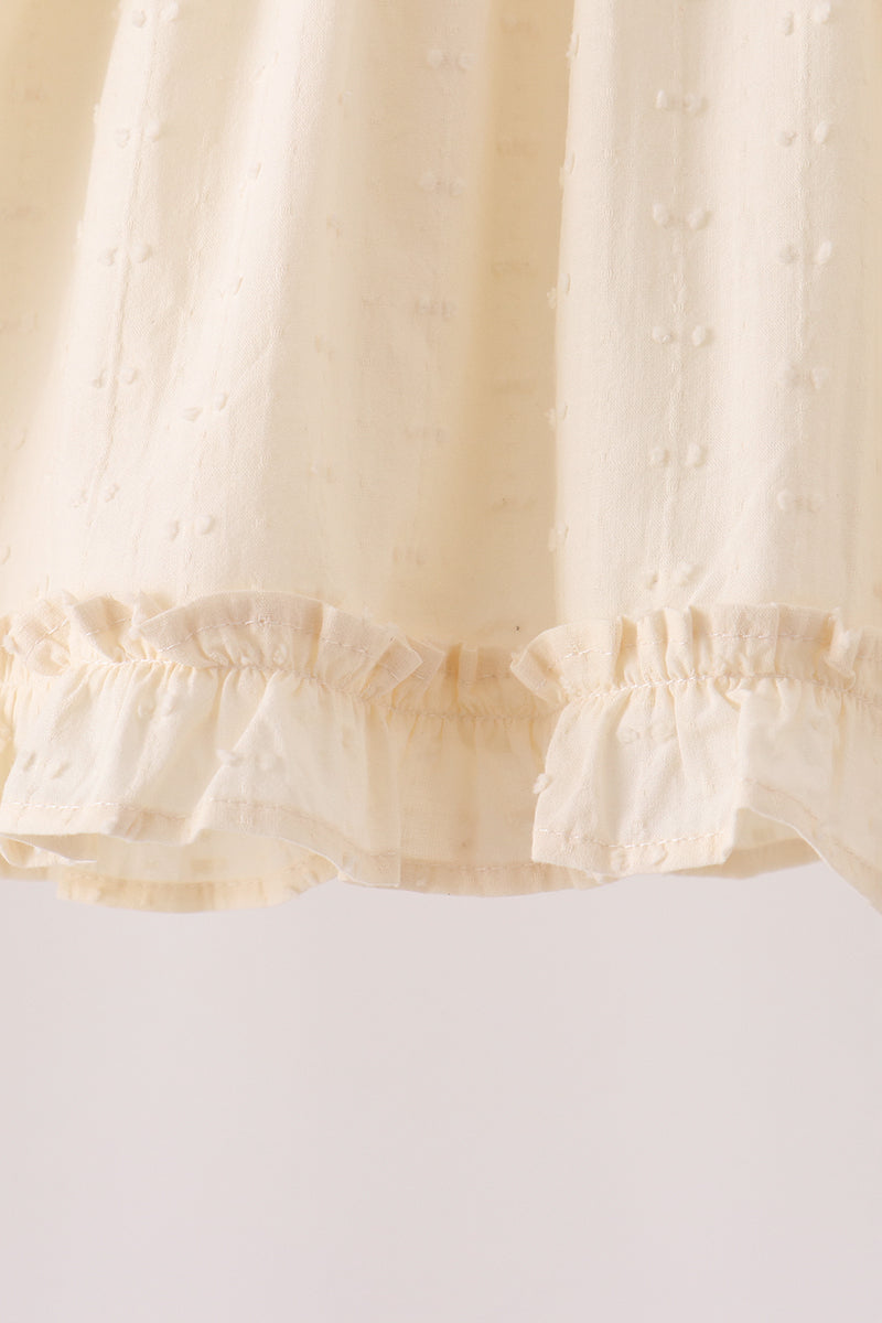 Beige Turkey Embroidery Ruffle Pants Set - Sweet Fall Style for Girls