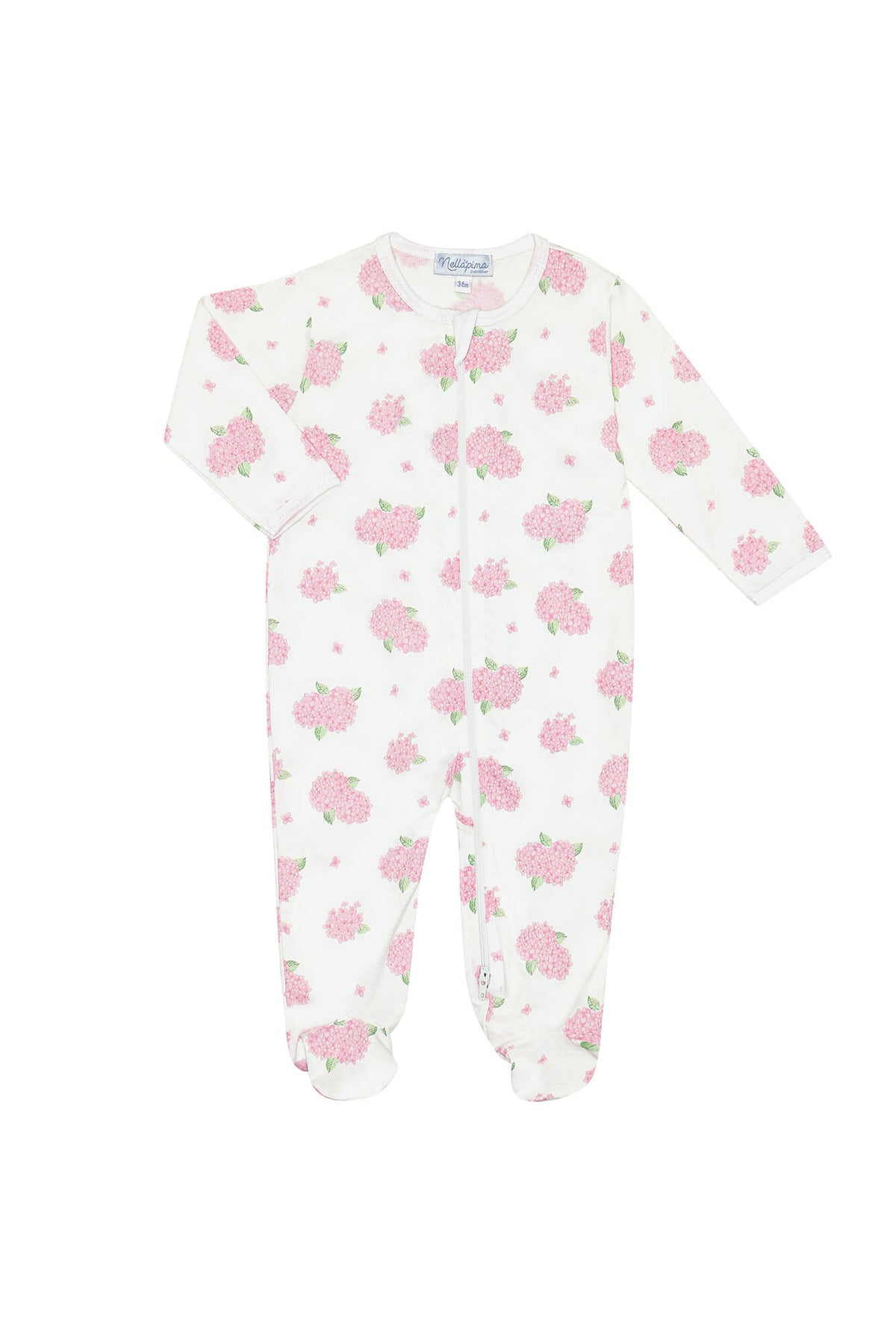 Hydrangeas Zipper Footie