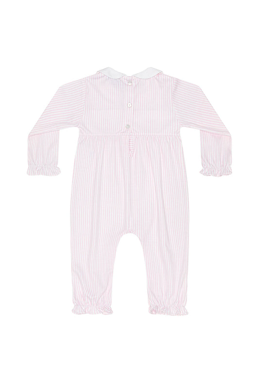 Premium Pink Pumpkin Patch Embroidered Playsuit - Sweet Fall Style for Baby Girls