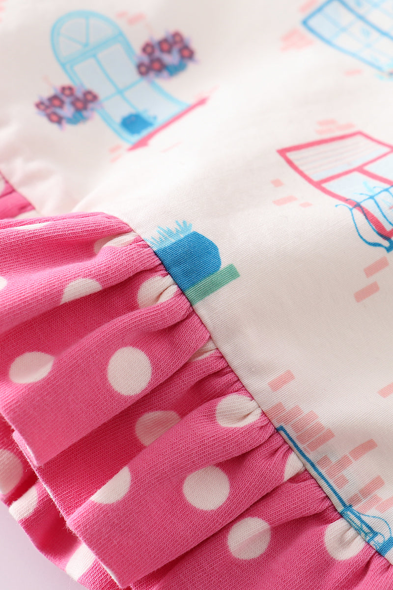 Platinum Balcony Print Ruffle Baby Blanket