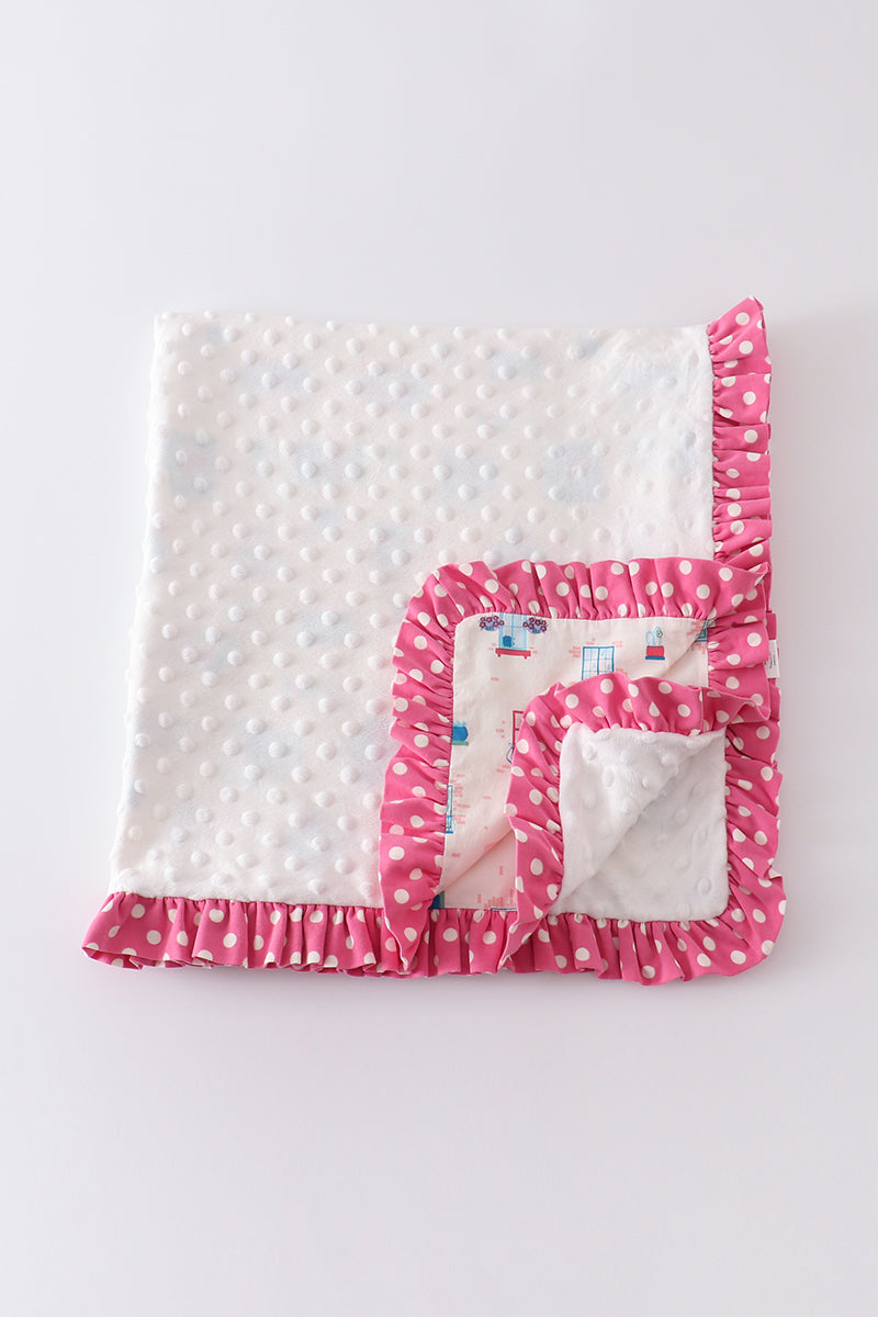 Platinum Balcony Print Ruffle Baby Blanket