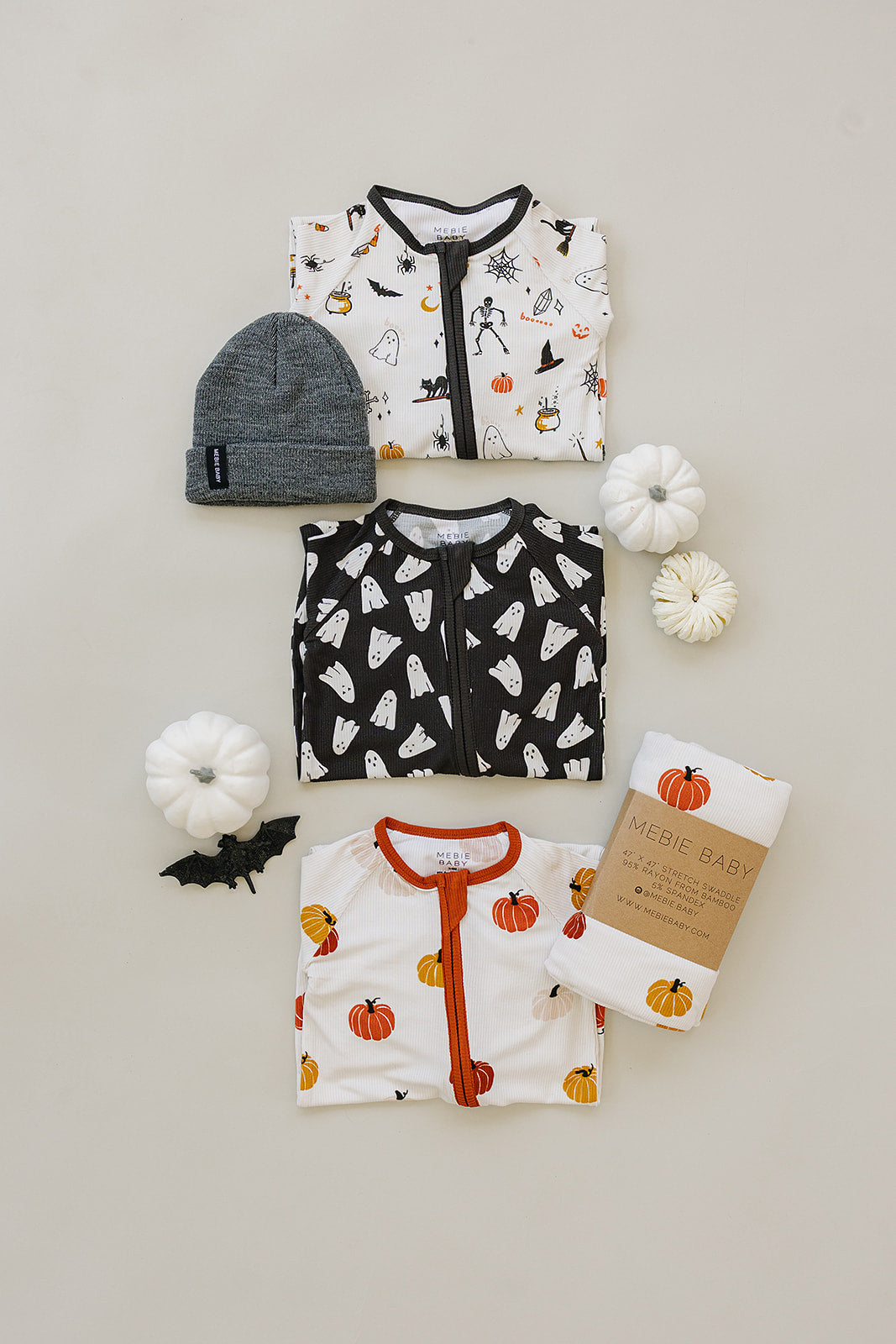 Harvest Pumpkin Bamboo Zipper Footie Pajamas by Mebie Baby