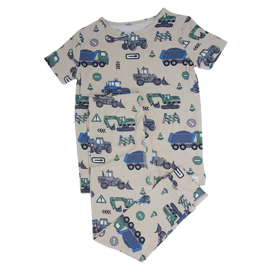 Trucks Diggers Construction Big Kid Pajama S/S - Perfect for Little Ones