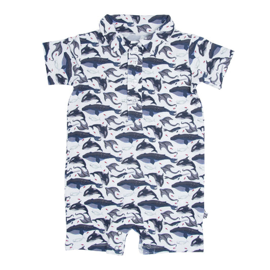 Deep Sea Creatures Whale Polo Romper - Adorable Look for Little Ones
