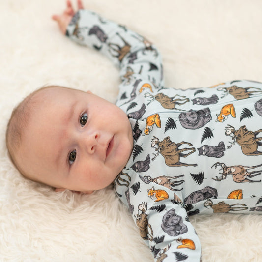 Into the Wild Zipper Footie - Adorable Baby Boy Look
