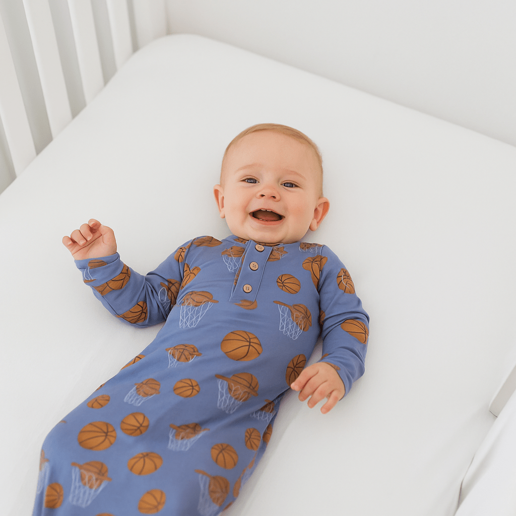 Basketball Hoops Knotted Baby Gown - Sweet Bedtime for Baby Boys