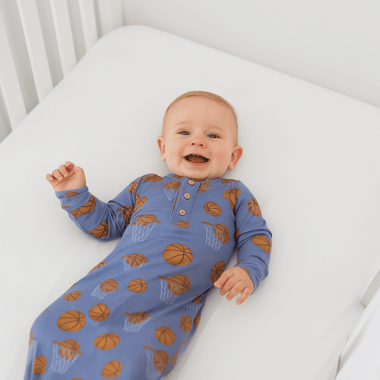 Basketball Hoops Knotted Baby Gown - Sweet Bedtime for Baby Boys