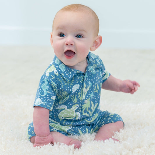 Under The Sea Polo Romper - Adorable Baby Boy Look