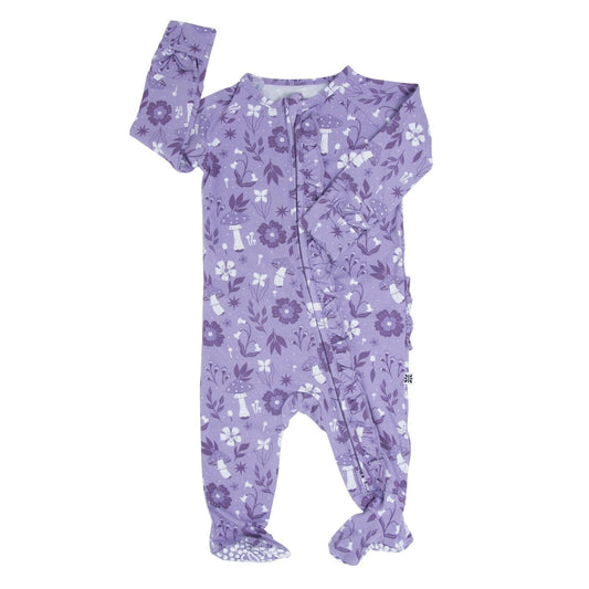 Mushroom Floral Ruffle Footie - Sweet & Soft Baby Girl Style