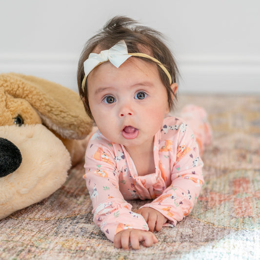Dalmatian Poodle Puppy Ruffle Footie - Adorable Baby Girl Style