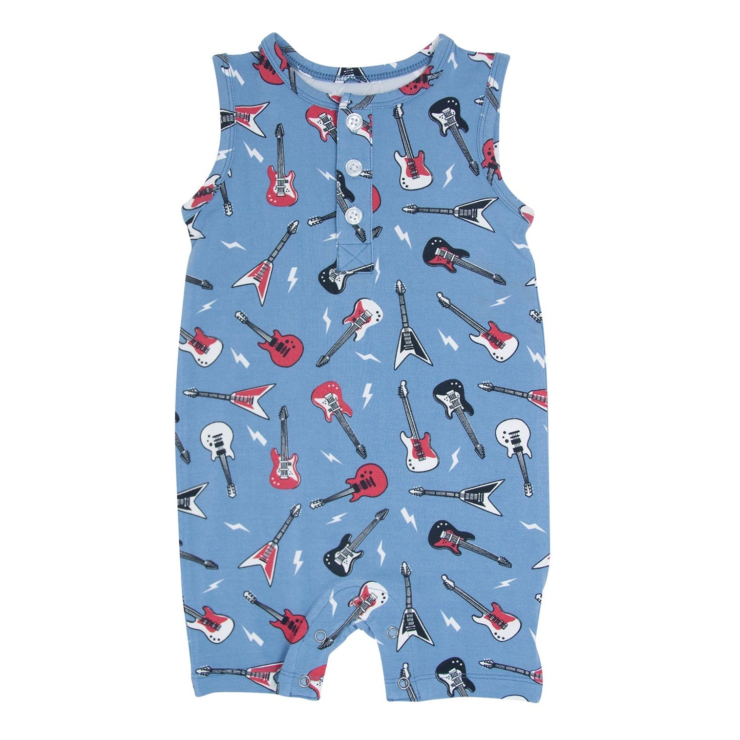Rock N Roll Blue Tank Romper for Baby Boys